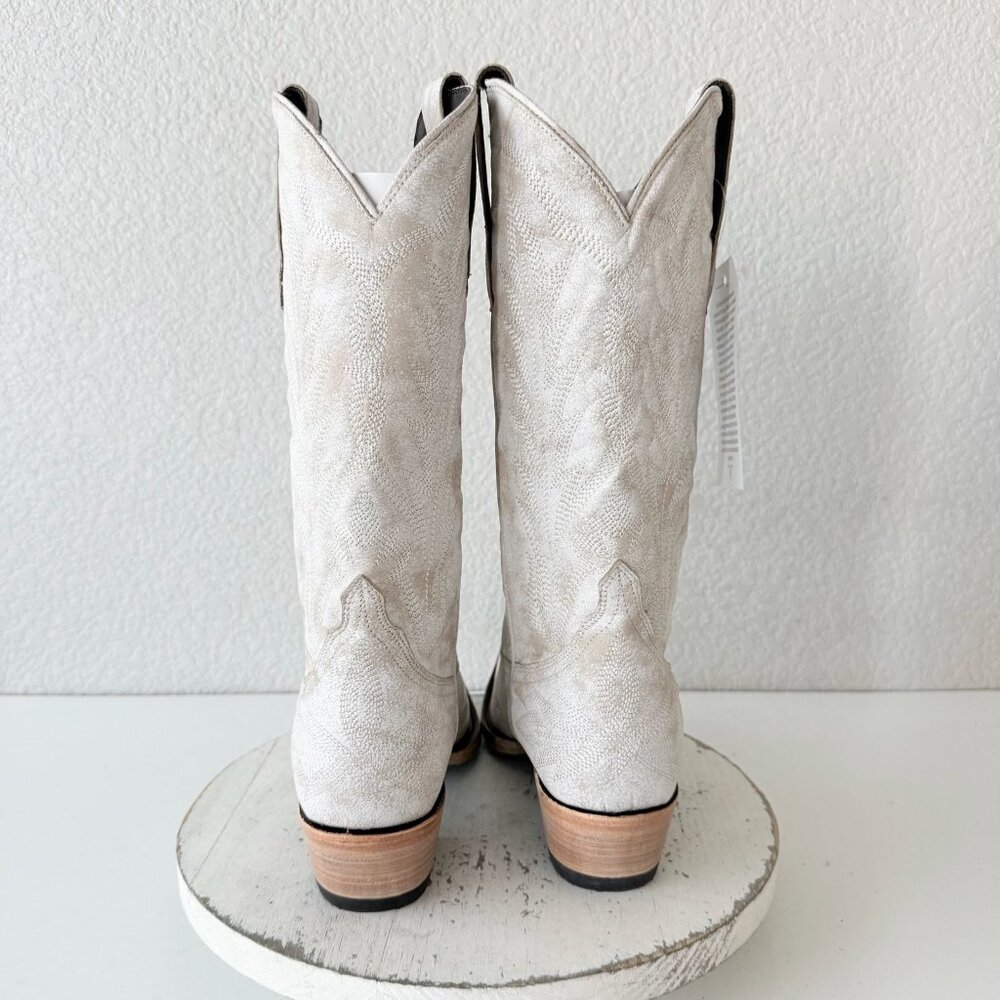 Lane Boots LEXINGTON White Cowboy Boots Womens Western Cowgirl Tall Snip Toe 10 - Picture 3 of 13
